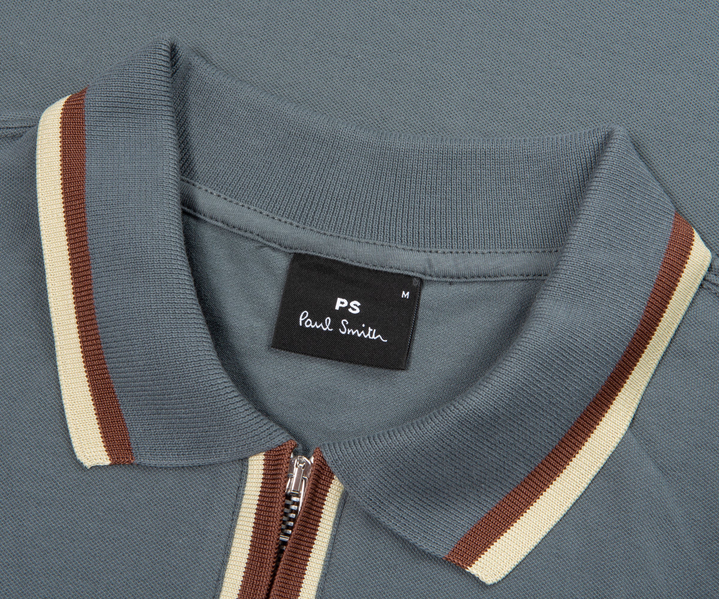 Paul Smith Grey Zip-Up Polo - Image 2
