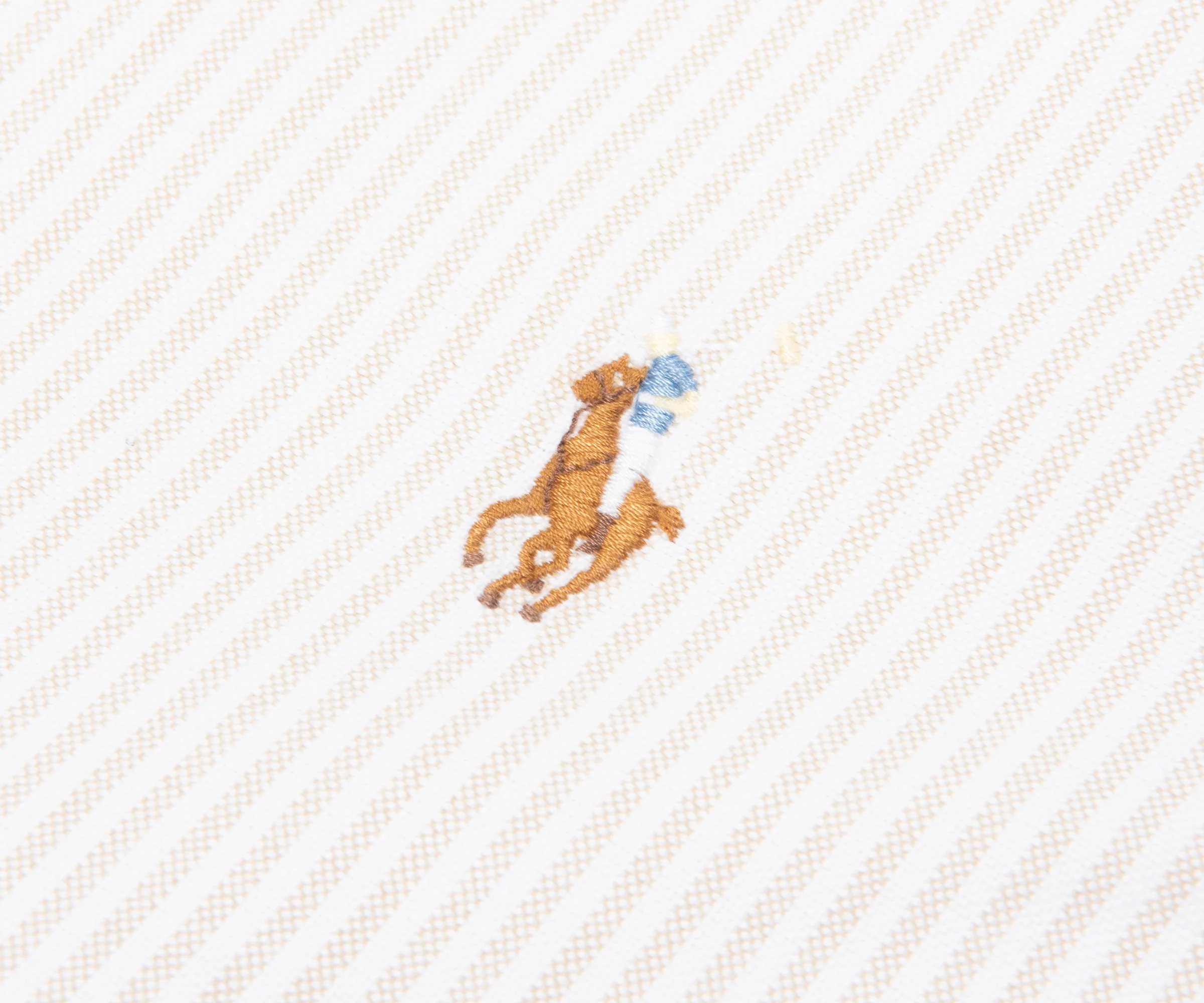 Ralph Lauren Cream/Beige Stripe Cotton Slim Fit Shirt - Image 2