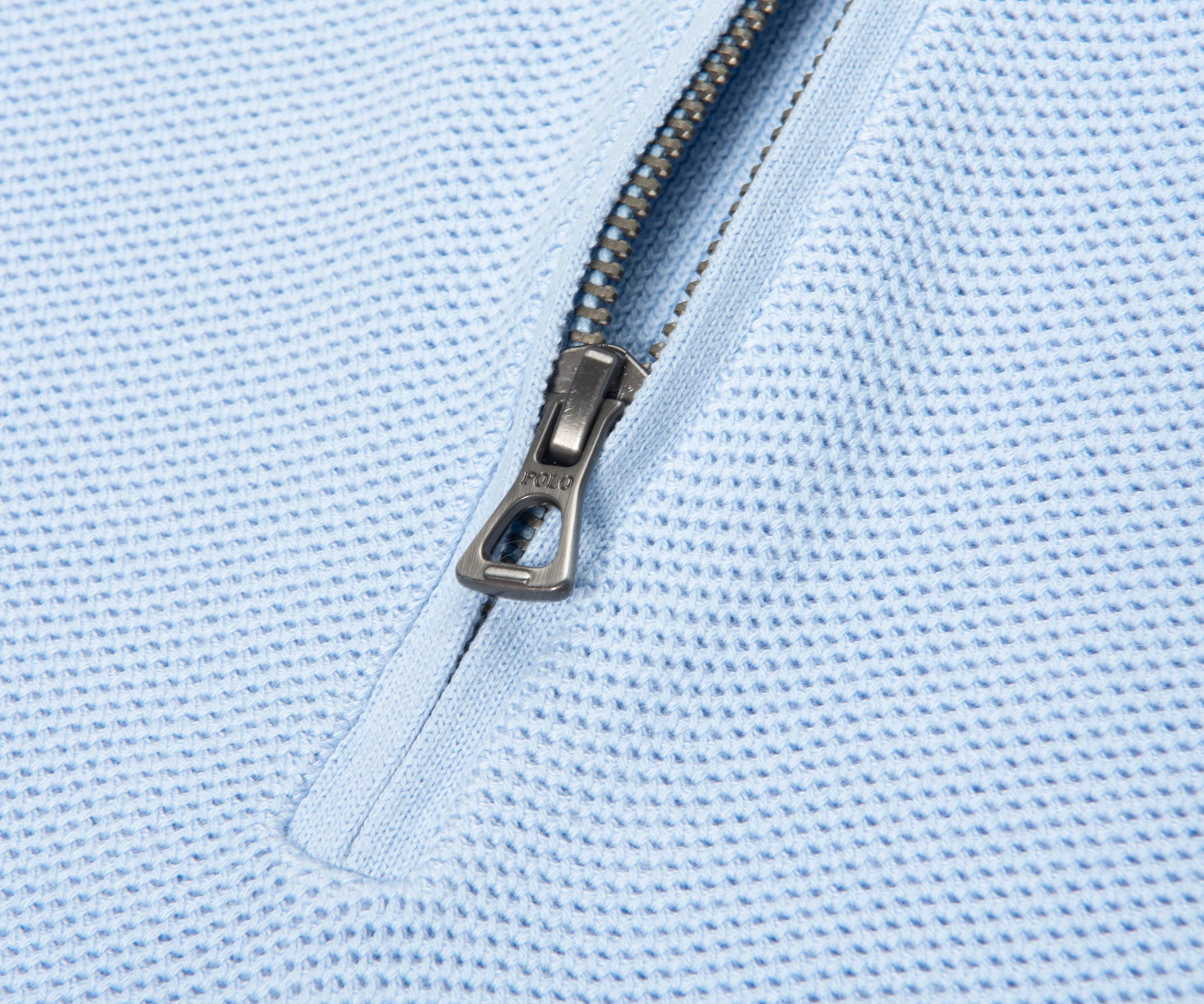 Ralph Lauren Sky Blue Textured 1/4 Zip Sweater - Image 3