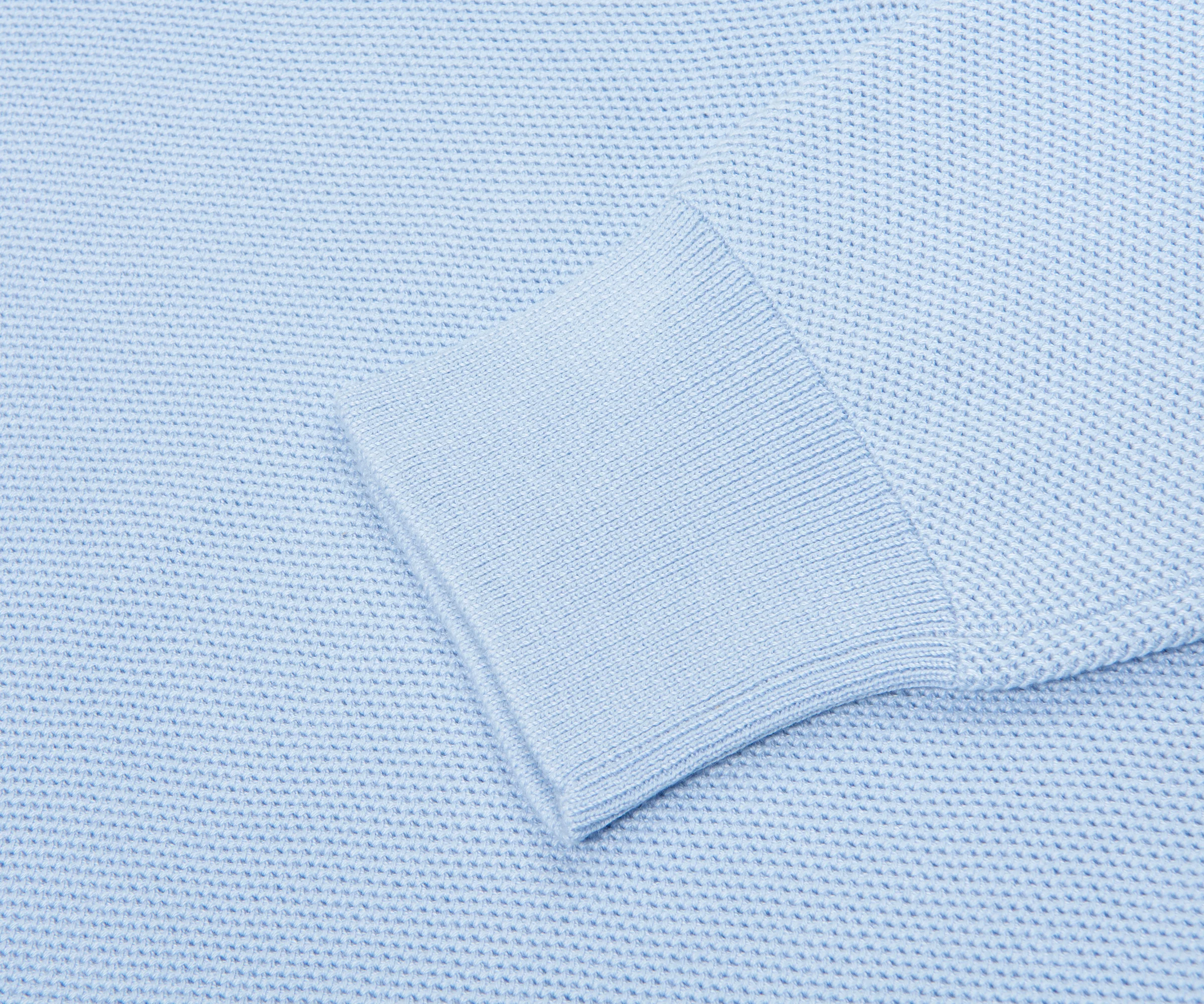 Ralph Lauren Sky Blue Textured 1/4 Zip Sweater - Image 5