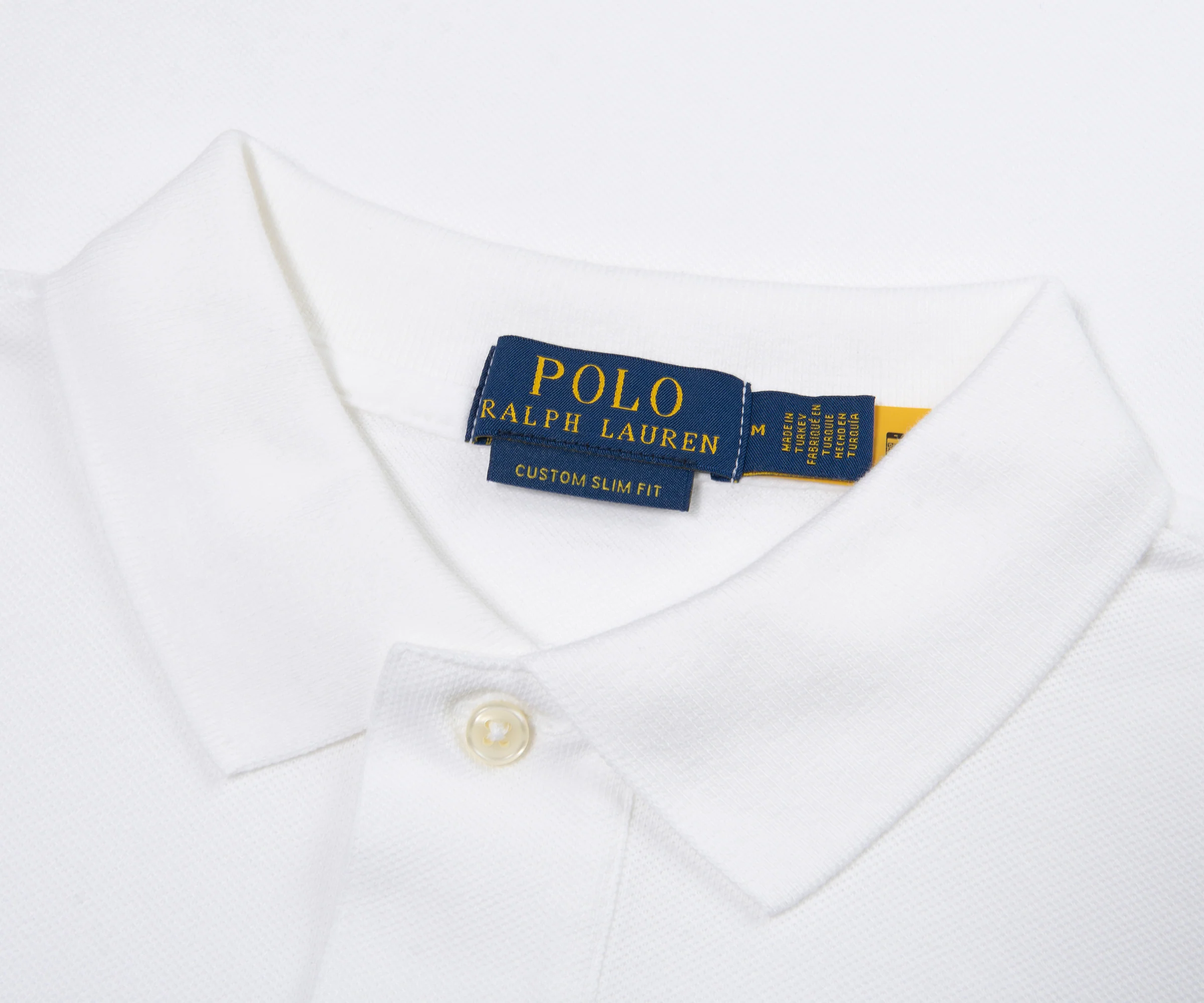 Ralph Lauren White SS Custom Slim Fit Polo - Image 2