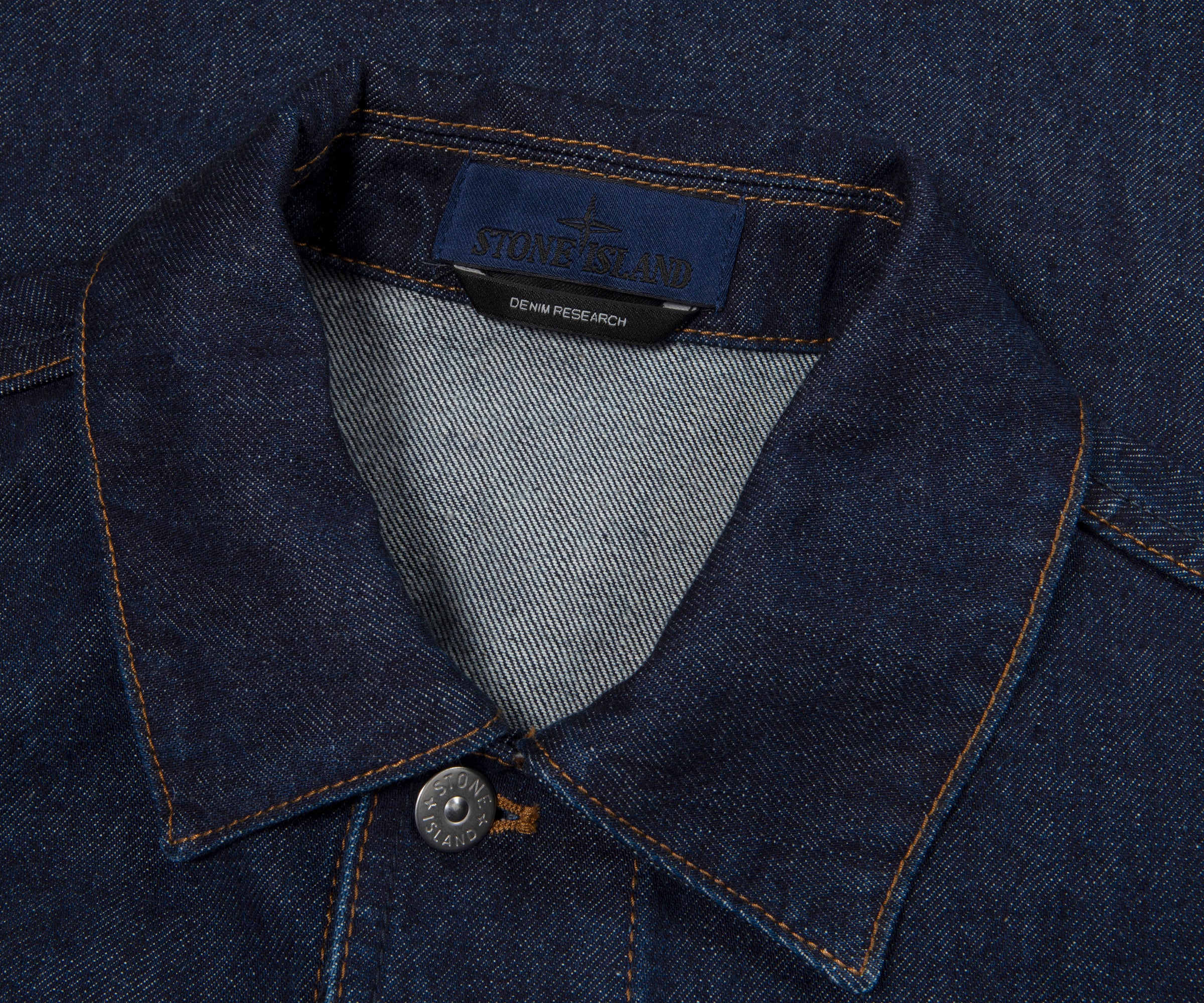 Stone Island Indigo Denim Rinsed Full Button Jacket - Image 2