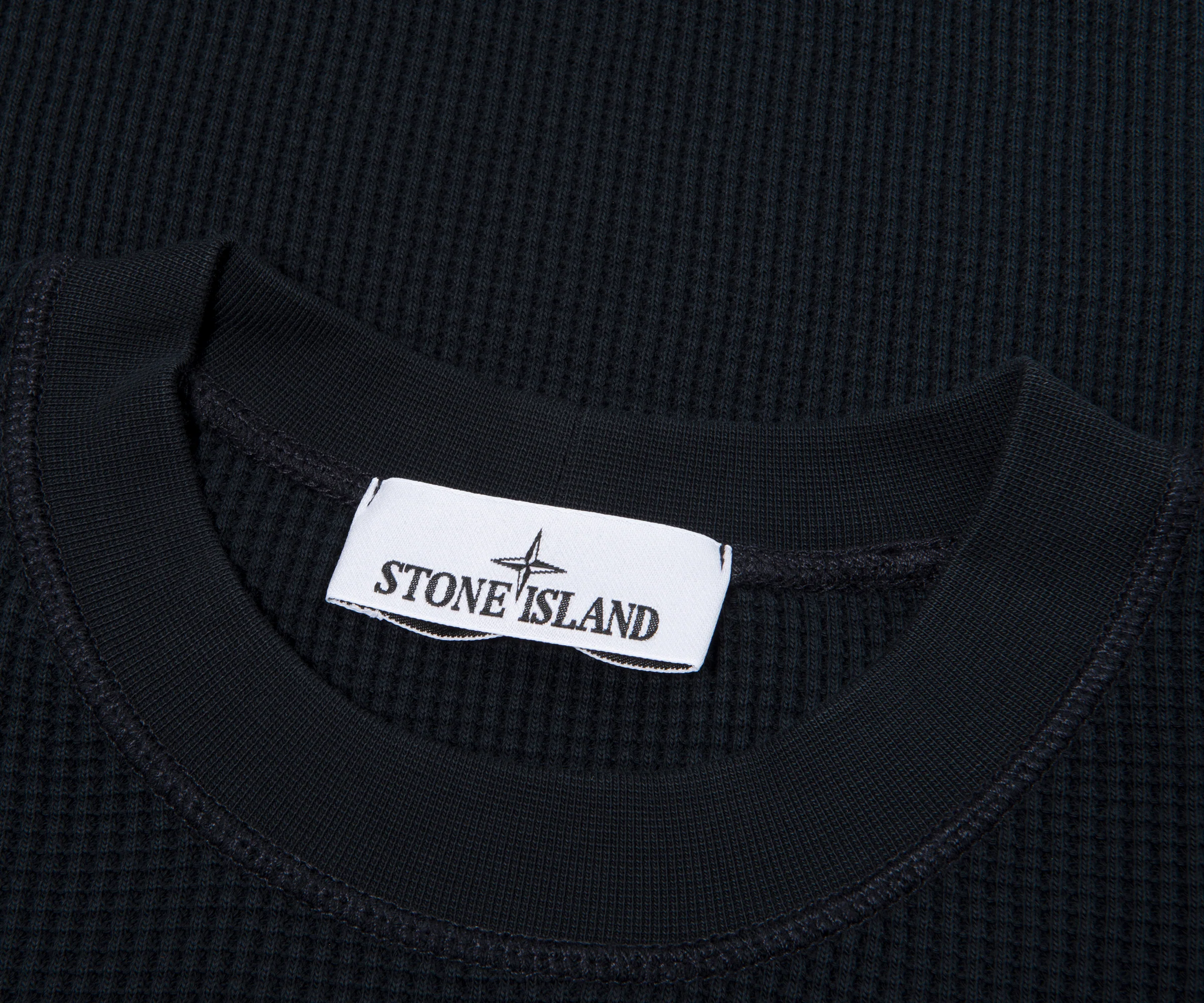 Stone Island Navy Heavy Waffle Cotton Sweatshirt - Image 2