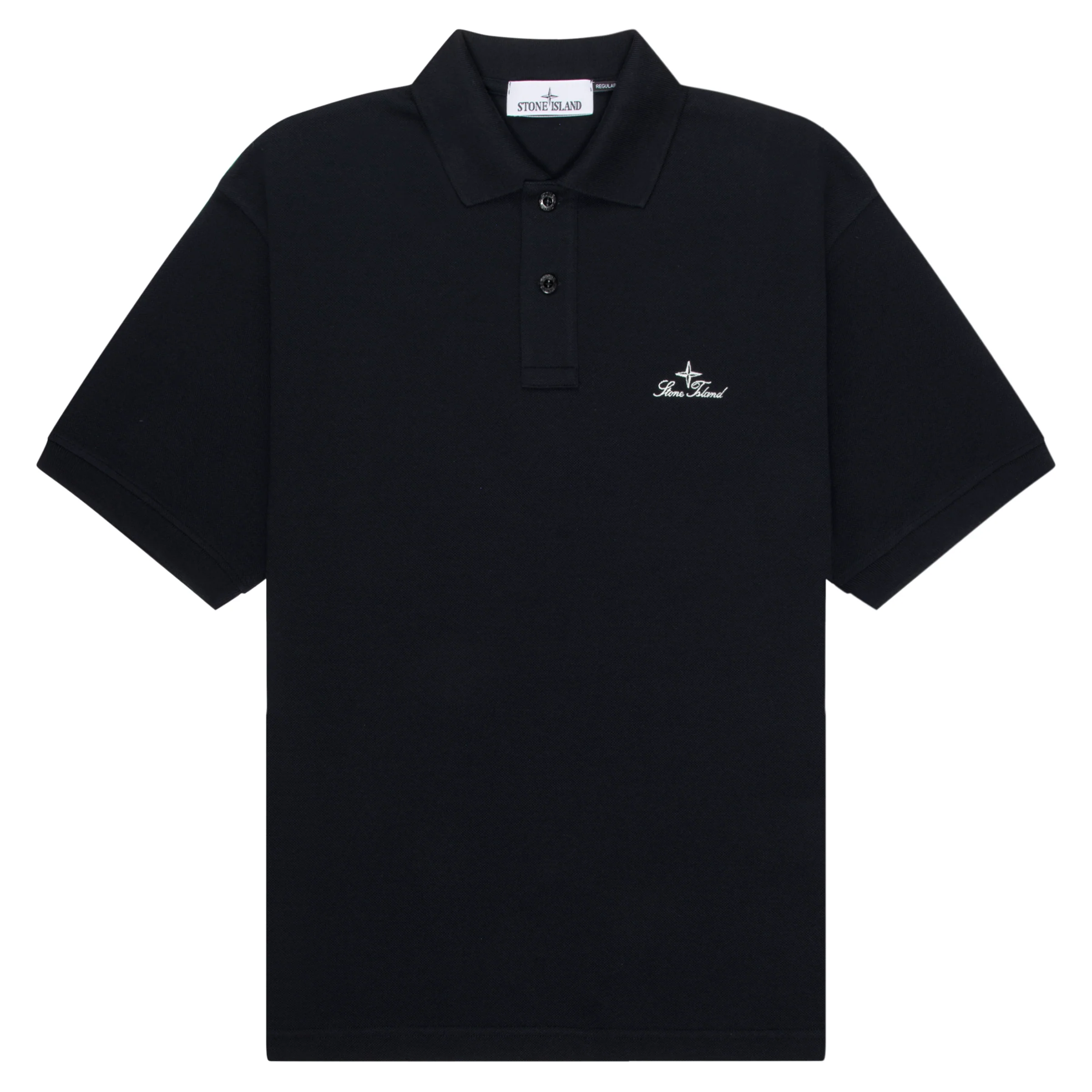 Stone Island Navy Signature Embroidered Logo Polo