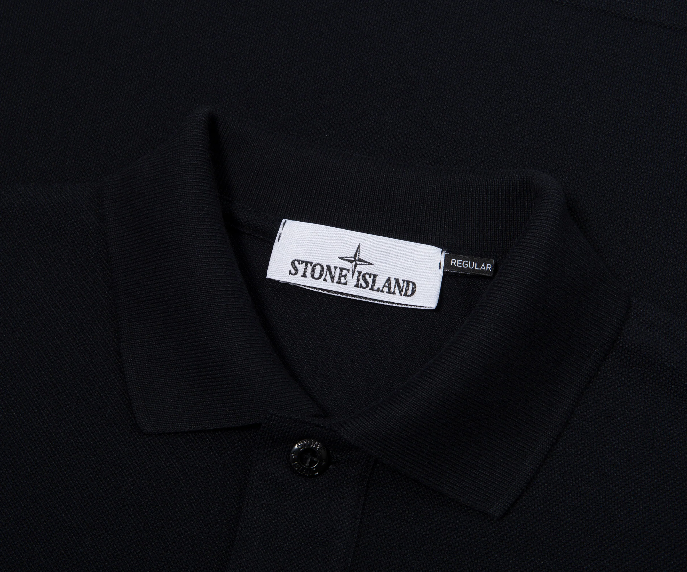Stone Island Navy Signature Embroidered Logo Polo - Image 2