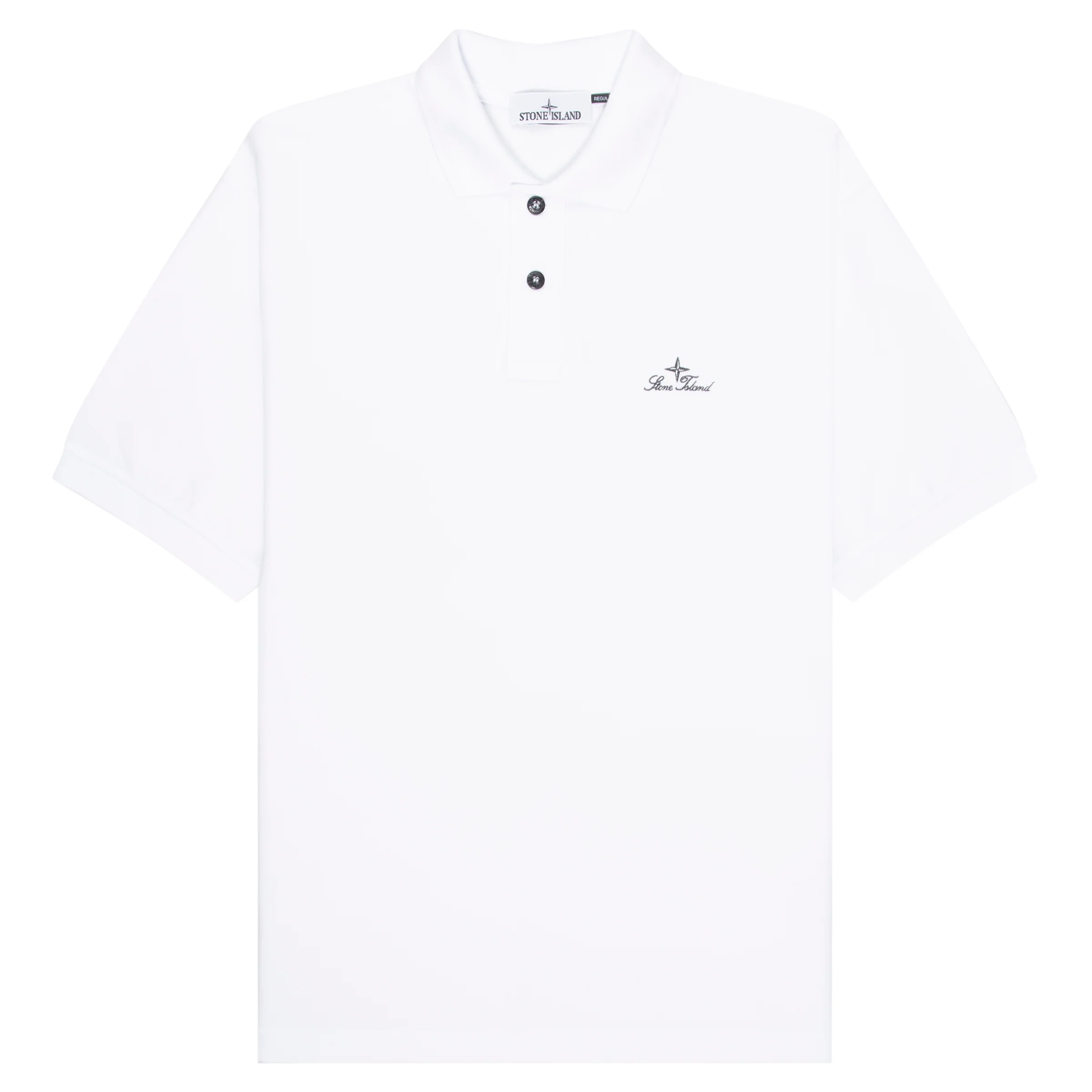 Stone Island White Signature Embroidered Logo Polo