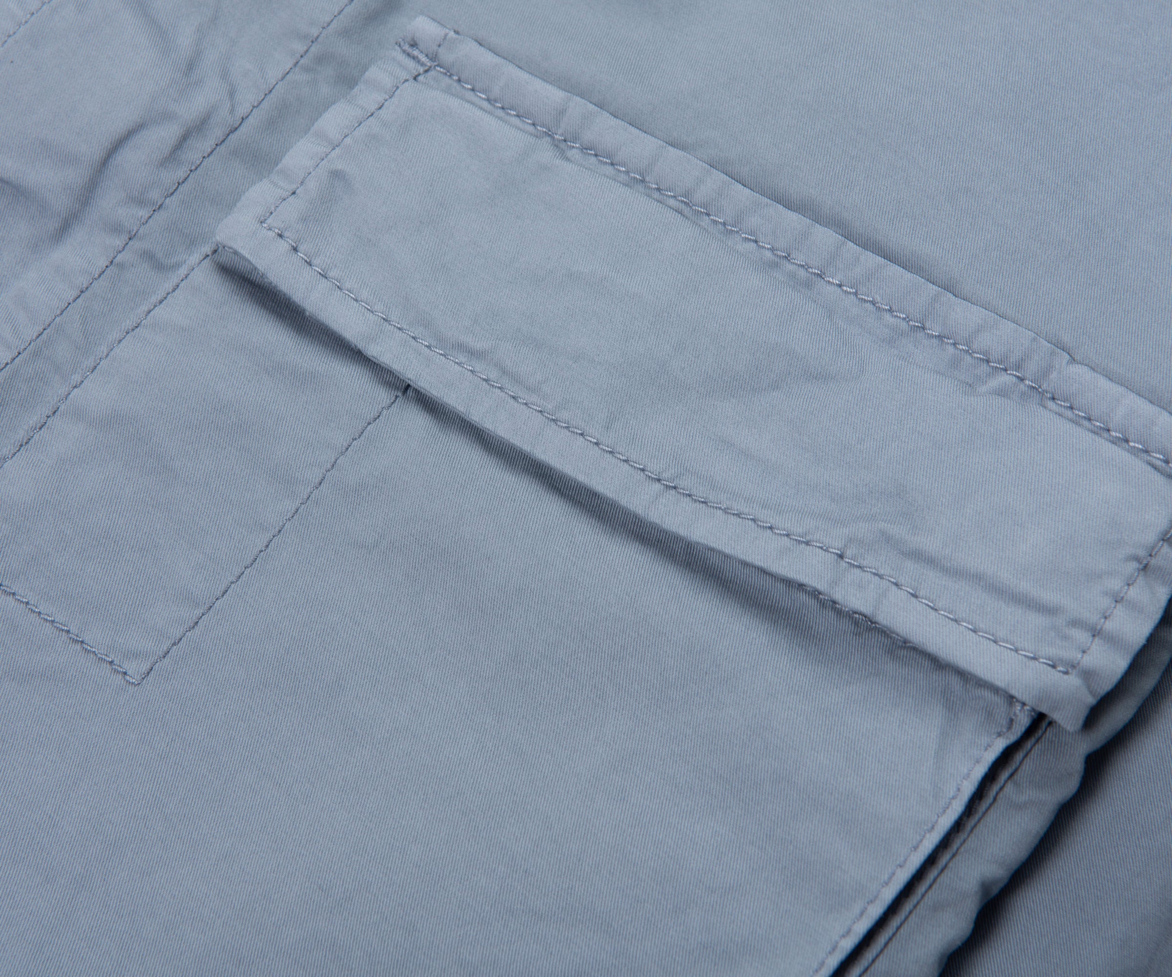 Stone Island Sky Blue Cotton Overshirt With Chest Pocket - Image 5
