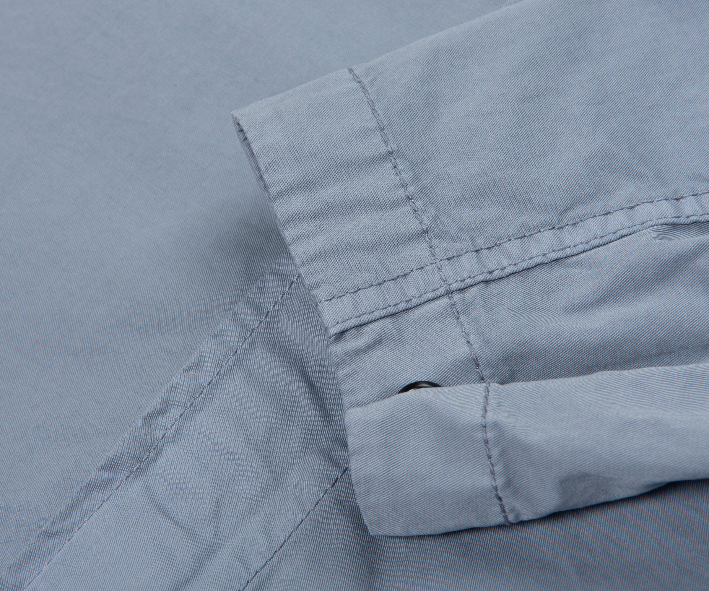 Stone Island Sky Blue Cotton Overshirt With Chest Pocket - Image 6